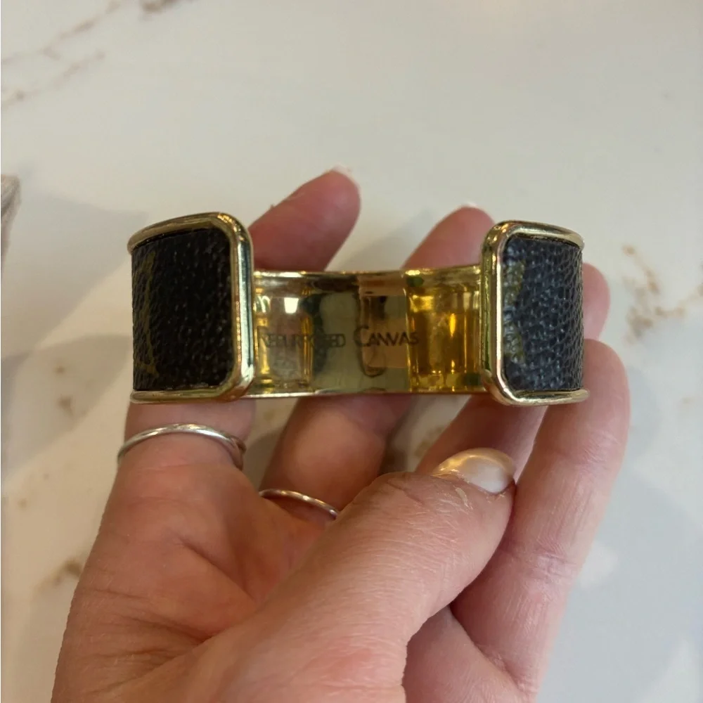 Louis Vuitton repurposed leather cuff